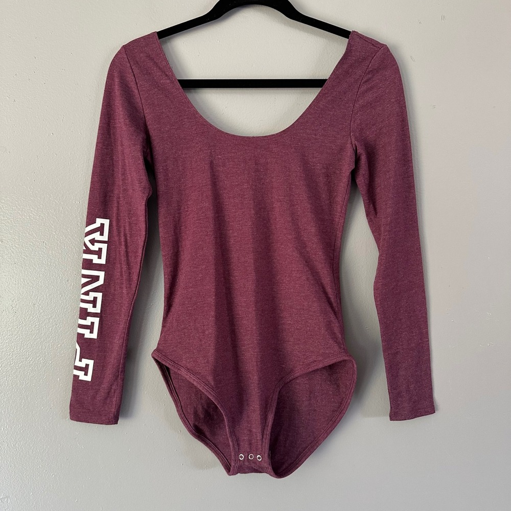 Victoria Secret Plum Purple Long Sleeve Body Suit XS